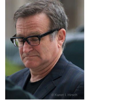 Robin Williams looking down