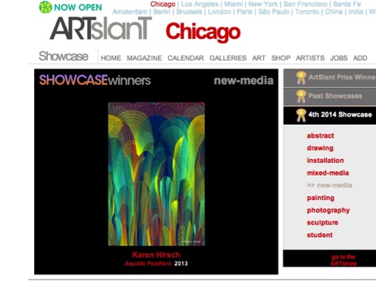 Screen shot of Artslant Chicago award winning digital art piece