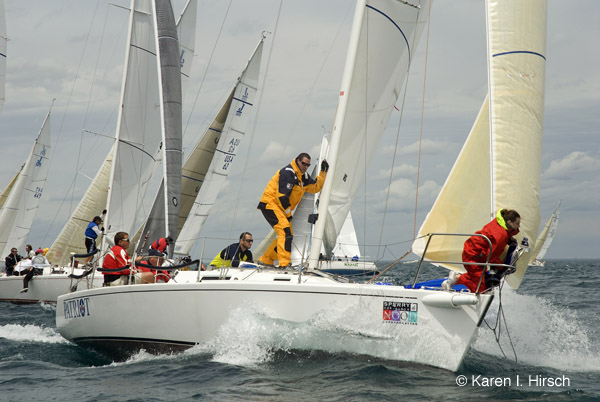 sailboat racing -approaching the mark