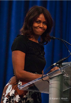 Michelle Obama at the podium