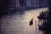 Gondola at sunset in Venice