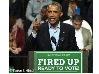 President Barack Obama at political rally